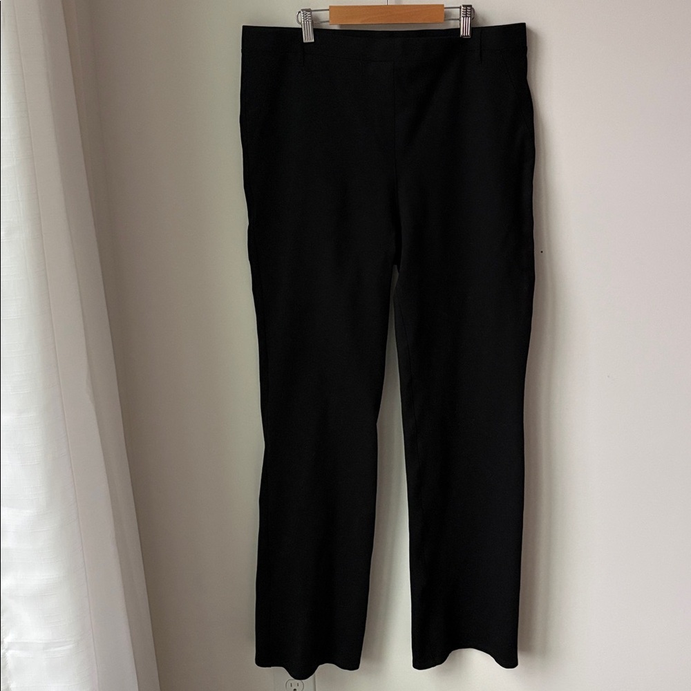 Quince Ultra Stretch Ponte Bootcut Pants in Black Career Casual Size XL Tall